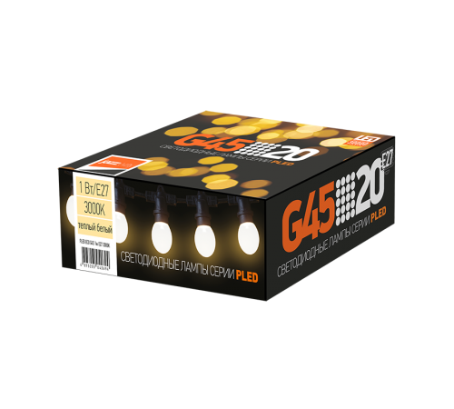 Лампа светодиодная для белт-лайта PLED- ECO- G45 1w E27 3000K  .5040649  Jazzway