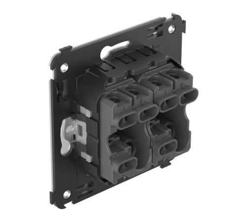 Переключатель двухклавишный в стену, "Avanti", "Закаленная сталь"  4404114  DKC