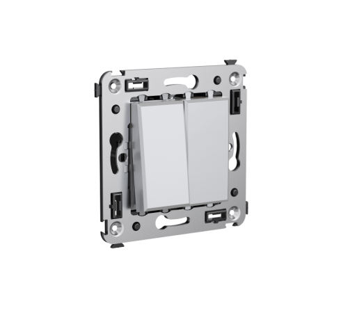 Переключатель двухклавишный в стену, "Avanti", "Закаленная сталь"  4404114  DKC