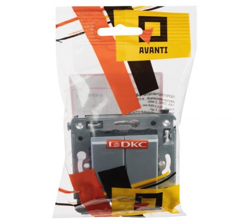 Переключатель двухклавишный в стену, "Avanti", "Закаленная сталь"  4404114  DKC