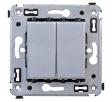 Переключатель двухклавишный в стену, "Avanti", "Закаленная сталь"  4404114  DKC