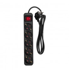 Удлинитель STANDARD 5 гнезд, 1,5м, 3х1,0мм, с/з, с выключателем, черный  13-4037  REXANT