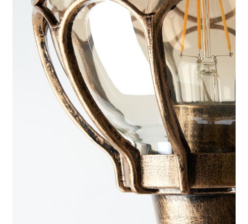 Светильник садово-парковый PL3704 круглый на постамент 60W 230V E27, черное золото  11364  Feron