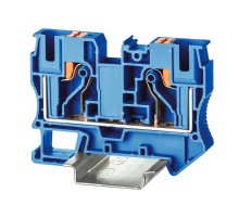 Клемма проходная, зажим push-in, 2 точки подключения, 10 кв.мм, синяя  VPR-10-BU  DKC