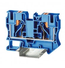 Клемма проходная, зажим push-in, 2 точки подключения, 10 кв.мм, синяя  VPR-10-BU  DKC