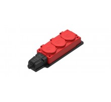 Колодка 3 гнезда 2К+З каучуковая 16А/250В IP44 Красная MultiSet  MST4123RD  SE