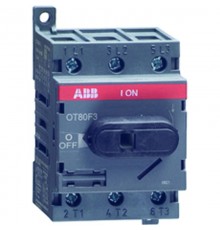 Рубильник OT63F4N2 до 63А 4х-полюсный для установки на DIN-рейку или монтажную плату (с резерв. ручкой)  1SCA105365R1001  ABB