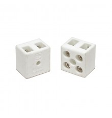 Клемма керамическая латунь 10 мм  2 пары контактов с крепежным отверстием (5 шт/уп)         PR08.7161  Промрукав