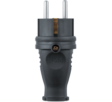 Вилка 61 368 NCA-PLR02-16A-E-IP44-BL прямая с/з каучук черная 61368 Navigator