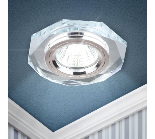 Светильник точечный встраиваемый под лампу DK5 50Вт MR16 зеркальный/хром  C0045759  ЭРА