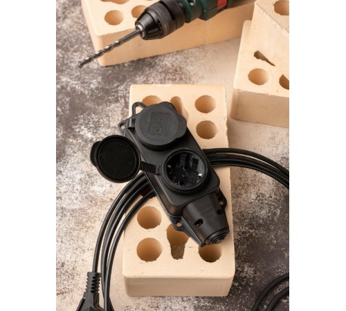 Розетка двухмест. с защит. крышками каучуковая 230В 2P+PE 16A IP44 EKF PROxima  RPS-018-16-230-44  EKF