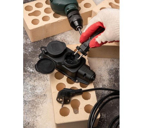 Розетка двухмест. с защит. крышками каучуковая 230В 2P+PE 16A IP44 EKF PROxima  RPS-018-16-230-44  EKF