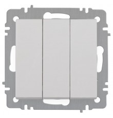 Выключатель Intro Accent 6-106-01 тройной, 10А-250В, IP20, СУ, AL/CU, белый   Б0063531  Intro