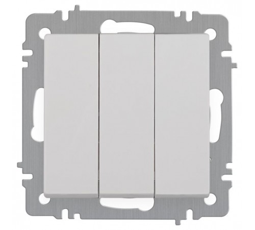 Выключатель Intro Accent 6-106-01 тройной, 10А-250В, IP20, СУ, AL/CU, белый   Б0063531  Intro