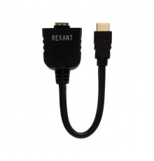 Переходник штекер HDMI - 2 гнезда HDMI, провод  17-6832  REXANT