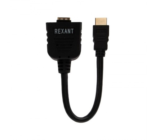 Переходник штекер HDMI - 2 гнезда HDMI, провод  17-6832  REXANT