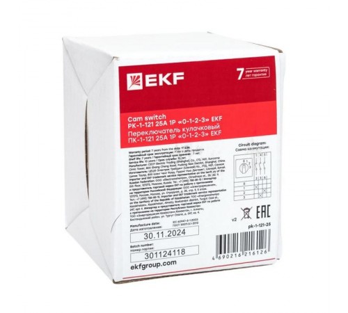 ПК-1-121 25А 1P "0-1-2-3"    pk-1-121-25   EKF 
