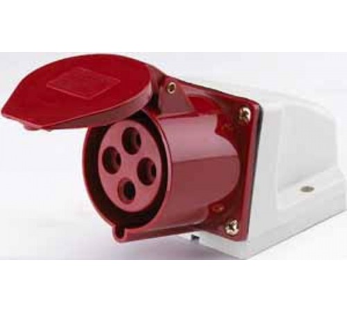 Розетка стационарная 124 3Р+РЕ 32А 380В IP44 РС-102 DEK  26032DEK  DEKraft