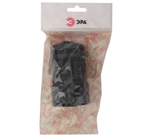 Rx2-B ЭРА Розетка кабельная с/з прямая 16A черная (24/384/4608)  Б0039683  ЭРА