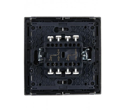 FORTE&PIANO Выключатель 2-клавишный проходной 10А FP507 сталь  FP-V22-0-10-1-K46  IEK