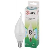 Лампа светодиодная  GREEN LINE LED BXS-8W-840-E14 GL E14 8 Вт свеча на ветру яркий белый свет  Б0067114  ЭРА