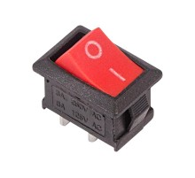 Выключатель клавишный 250V 6А (2с) ON-OFF красный Mini (RWB-201, SC-768)  36-2111  REXANT