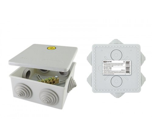 Коробка уравнивания потенциалов (КУП) о/п 85х85х40мм, шина 6х9, 8 групп, IP44, инд. Штрихкод  SQ1401-1360  TDM