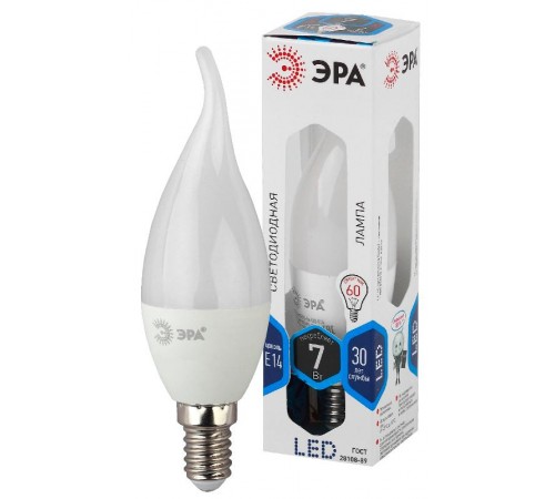 Лампа светодиодная LED 7Вт Е14 4000К СТАНДАРТ smd BXS-7w-840-E14  Б0028483  ЭРА