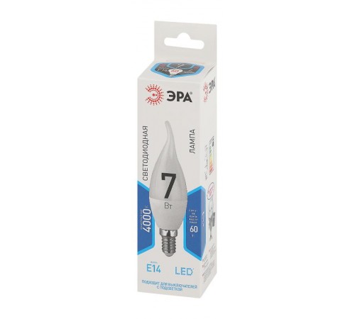 Лампа светодиодная LED 7Вт Е14 4000К СТАНДАРТ smd BXS-7w-840-E14  Б0028483  ЭРА