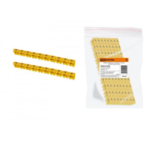 Маркер наборный - символ "A" желтый 2,5 мм2 (150 шт.)   SQ0534-0028  TDM