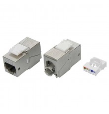 Модуль  Keystone RJ45 CAT5E экранированный(STP), 180 градусов,серебристый (форм-фактор S19)  RNK5EF90TL  DKC