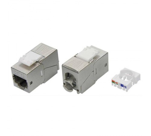 Модуль  Keystone RJ45 CAT5E экранированный(STP), 180 градусов,серебристый (форм-фактор S19)  RNK5EF90TL  DKC