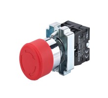 Кнопка управления "Грибок" 30мм фиксацией NP2-BS445 без подсветки красная 1НО+1НЗ, IP40 (R)  574013  CHINT