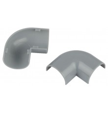 Поворот  T-90-KK-30-13-F на 90 градусов для полукруглого кабель-канала серый 30х13мм 2шт/комплект  Б0064967  ЭРА