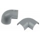 Поворот  T-90-KK-30-13-F на 90 градусов для полукруглого кабель-канала серый 30х13мм 2шт/комплект  Б0064967  ЭРА