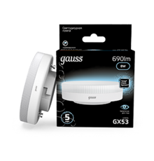 Лампа светодиодная LED 8Вт GX53 220В 4100К  108008208  Gauss