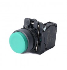 Кнопка SB5 в сборе модульная 22мм выступающая зеленая с возвратом пластик 1НО  SB5AL31  SE