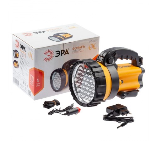 Фонарь прожекторный аккумуляторный PA-603 АЛЬФА 36xLED, литий 3Ач, ЗУ 220V+12V, карт   Б0031034  ЭРА