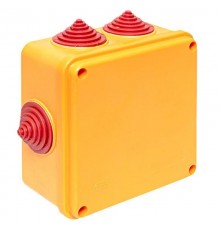 Коробка огнестойкая 100х100х50мм IP55, 2 двойных клеммника 1,5-2,5 мм2  plc-kmrf-100-4-02  EKF