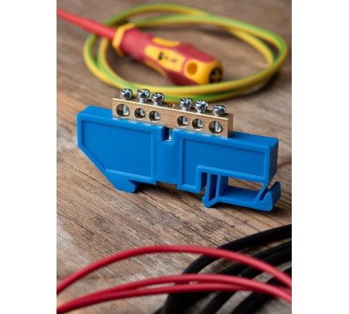 Шина "0" N 63.06 изолятор на DIN-рейку (латунь) EKF PROxima  sn0-63-06-d  EKF