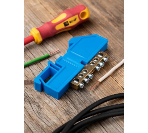 Шина "0" N 63.06 изолятор на DIN-рейку (латунь) EKF PROxima  sn0-63-06-d  EKF