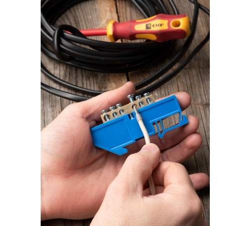 Шина "0" N 63.06 изолятор на DIN-рейку (латунь) EKF PROxima  sn0-63-06-d  EKF