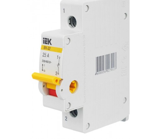 Выключатель нагрузки модульный (мини-рубильник) ВН-32 1Р 25А  MNV10-1-025  IEK