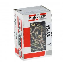 Саморезы универсальные 25х3,5 мм (200 шт) желтые - коробка с окном ( 0,213 кг)  102233  Tech-KREP