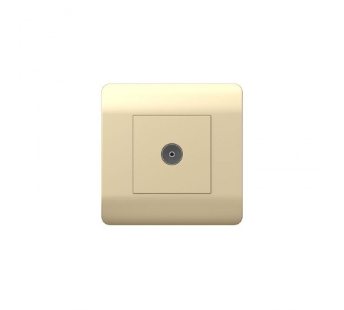 Розетка антенная одиночная TV коннектор, шампань(NEW3-E)  431410  CHINT