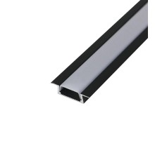 Комплект врезного алюминиевого профиля с рассеивателем, 22х6мм, 1м, черный  146-405-2  REXANT