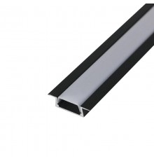 Комплект врезного алюминиевого профиля с рассеивателем, 22х6мм, 1м, черный  146-405-2  REXANT
