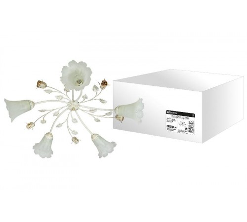 Люстра НСБ 02-02 Юнона 5х40Вт ЛН Е14 белый с золотом  SQ0370-0013  TDM