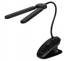 Настольный светильник NLED-512-6W-BK светодиодный аккумуляторный на прищепке черный  Б0057208  ЭРА