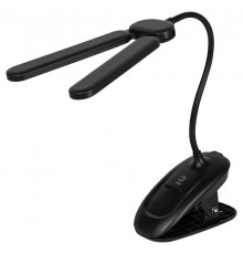 Настольный светильник NLED-512-6W-BK светодиодный аккумуляторный на прищепке черный  Б0057208  ЭРА